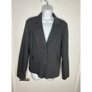 Mixit Women's Stretch Zipper Accent Blazer Jacket Grey ~ Size 10